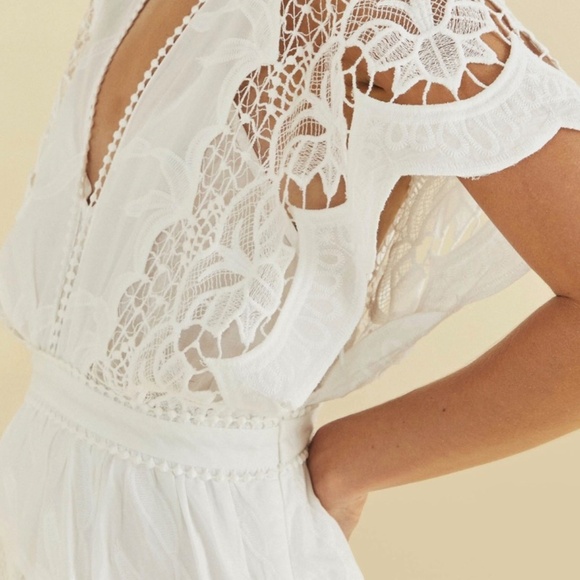 FARM Rio NWT Richelieu Midi White Dress Size M - Picture 3 of 7